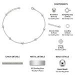 Twilora Classic Beaded Silver Anklet - 925 Sterling Silver Anklets View 4