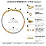 Twilora 3 - Tone Beaded Bracelet - 925 Sterling Silver Bracelets View 5