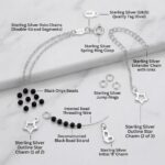 Twilora Black Bead Charm Bracelet - 925 Sterling Silver Bracelets View 5