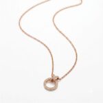Twilora Rose Gold Circle Pendant Necklace - 925 Sterling Silver Chain Pendants View 3