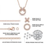 Twilora Rose Gold Circle Pendant Necklace - 925 Sterling Silver Chain Pendants View 5