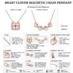Twilora Magnetic Heart Clover Chain Pendant Necklace - 925 Sterling Silver Chain Pendants View 8