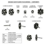 Twilora Vintage Blossom Silver Stud Earrings - 925 Sterling Silver Earrings View 4