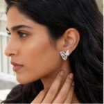 Twilora Papillon Dual-Style 2-in-1 Silver Stud Earrings - 925 Sterling Silver Earrings View 3