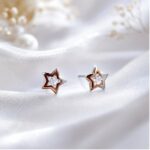 Twilora Celestial Luminary Silver Star Stud Earrings - 925 Sterling Silver Earrings View 1