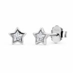 Twilora Celestial Luminary Silver Star Stud Earrings - 925 Sterling Silver Earrings View 3