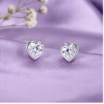 Twilora Amour Essence Silver Heart Stud Earrings - 925 Sterling Silver Earrings View 1