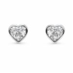 Twilora Amour Essence Silver Heart Stud Earrings - 925 Sterling Silver Earrings View 3