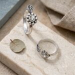 Twilora Floral Leaf Toe Ring - 925 Sterling Silver Toe Rings View 2
