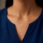 Twilora Floral Drop CZ Pendant Necklace - 925 Sterling Silver Chain Pendants View 1