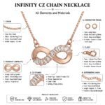 Twilora Infinity CZ Chain Necklace - 925 Sterling Silver Chain Pendants View 5