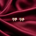 Twilora Coquette Bow Rose Gold Stud Earrings - 925 Sterling Silver Earrings View 1
