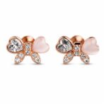 Twilora Coquette Bow Rose Gold Stud Earrings - 925 Sterling Silver Earrings View 3