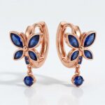 Twilora Royal Blue Aura Butterfly Hoop Earrings - 925 Sterling Silver Earrings View 3