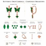 Twilora Emerald Green Aura Butterfly Hoop Earrings - 925 Sterling Silver Earrings View 4