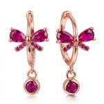 Twilora Ruby Red Aura Butterfly Hoop Earrings - 925 Sterling Silver Earrings View 3