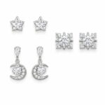 Twilora Celestial Dream 3-in-1 Silver Earring Combo Set - 925 Sterling Silver Earrings View 4