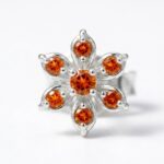Twilora Orange Blossom Designer Nose Pin - 925 Sterling Silver Nose Pins View 3