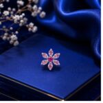 Twilora Pink Blossom Designer Nose Pin - 925 Sterling Silver Nose Pins View 1