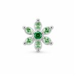 Twilora Green Blossom Designer Nose Pin - 925 Sterling Silver Nose Pins View 3