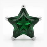 Twilora Silver Star Nose Pin- Green - 925 Sterling Silver Nose Pins View 3