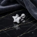 Twilora Silver Star Nose Pin- White - 925 Sterling Silver Nose Pins View 1