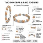 Twilora Dual Tone Ribbed Band Toe Ring - 925 Sterling Silver Toe Rings View 4