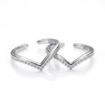 Twilora Beaded Chevron Toe Ring - 925 Sterling Silver Toe Rings View 4
