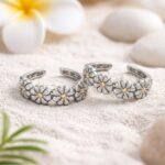 Twilora Floral Daisy Toe Ring - 925 Sterling Silver Toe Rings View 2