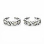 Twilora Floral Daisy Toe Ring - 925 Sterling Silver Toe Rings View 3
