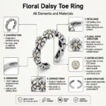 Twilora Floral Daisy Toe Ring - 925 Sterling Silver Toe Rings View 4