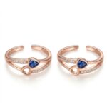 Twilora Dual Sparkle Toe Ring - 925 Sterling Silver Toe Rings View 3