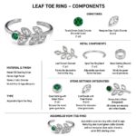 Twilora Emerald Vine Leaf Toe Ring - 925 Sterling Silver Toe Rings View 4